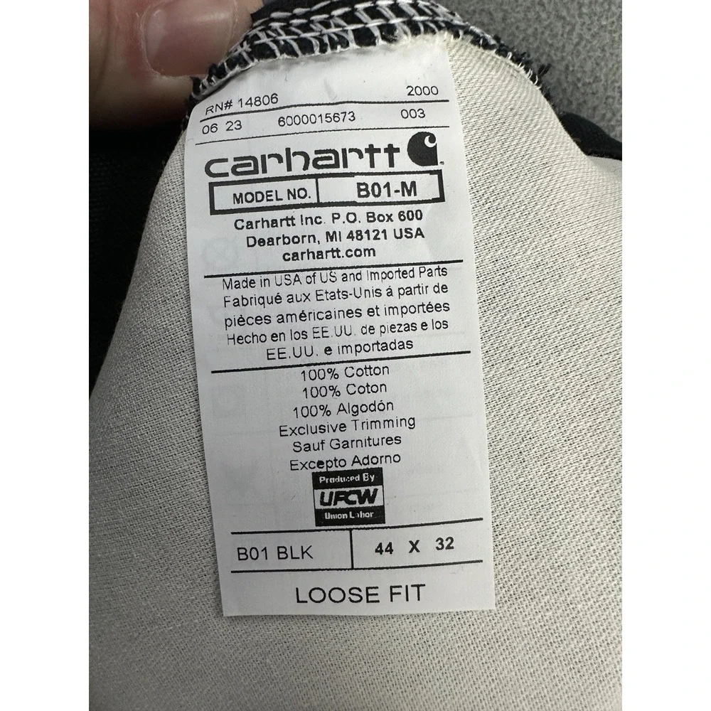 Carhartt Pants 44x32 Black Duck Double‎ Knee Loose Fit Carpenter Workwear New